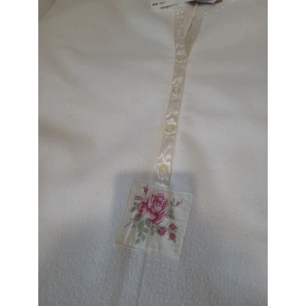 Vtg. 90's VICTORIA'S SECRET cream cottage Core Cozy‎ jumpsuit PJ'S Women SZ M